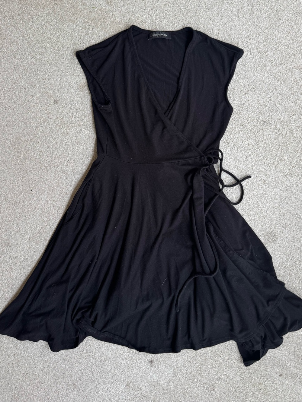 Vintage Black Wrap Mini Dress XS - Picture 3 of 7